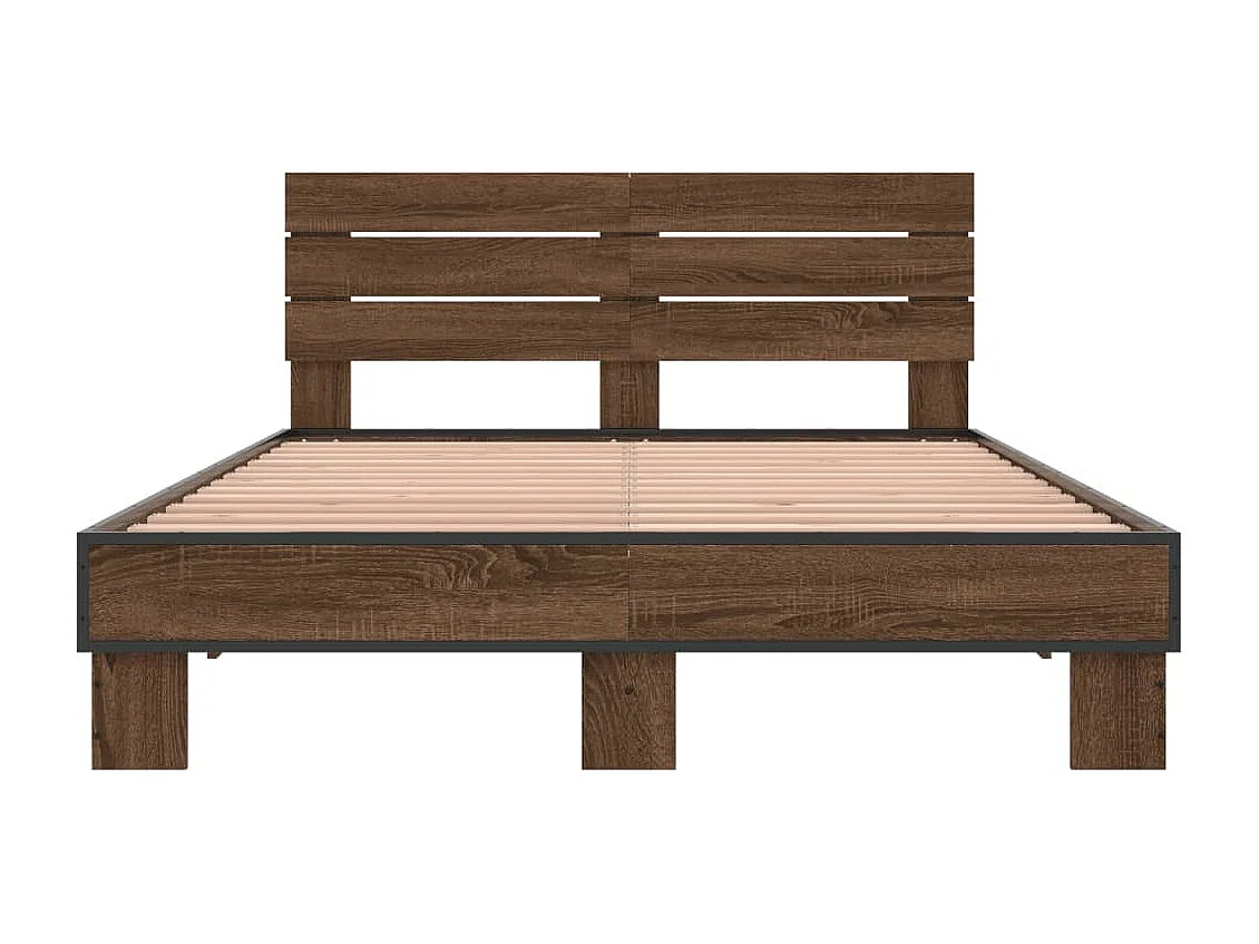 Cadre de lit sans matelas chêne marron 140x200 cm