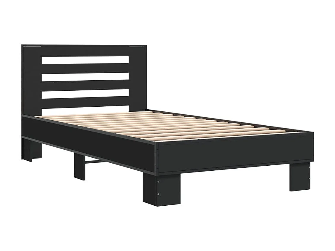 Cadre de lit sans matelas noir 90x200 cm