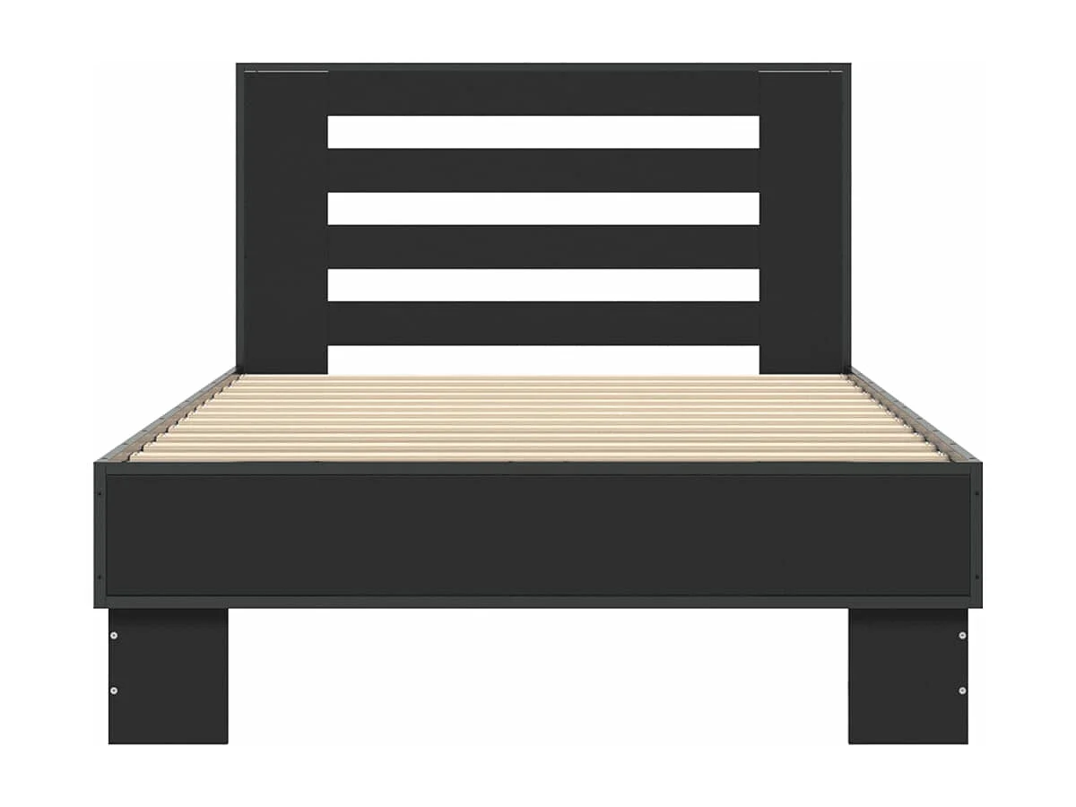 Cadre de lit sans matelas noir 90x200 cm