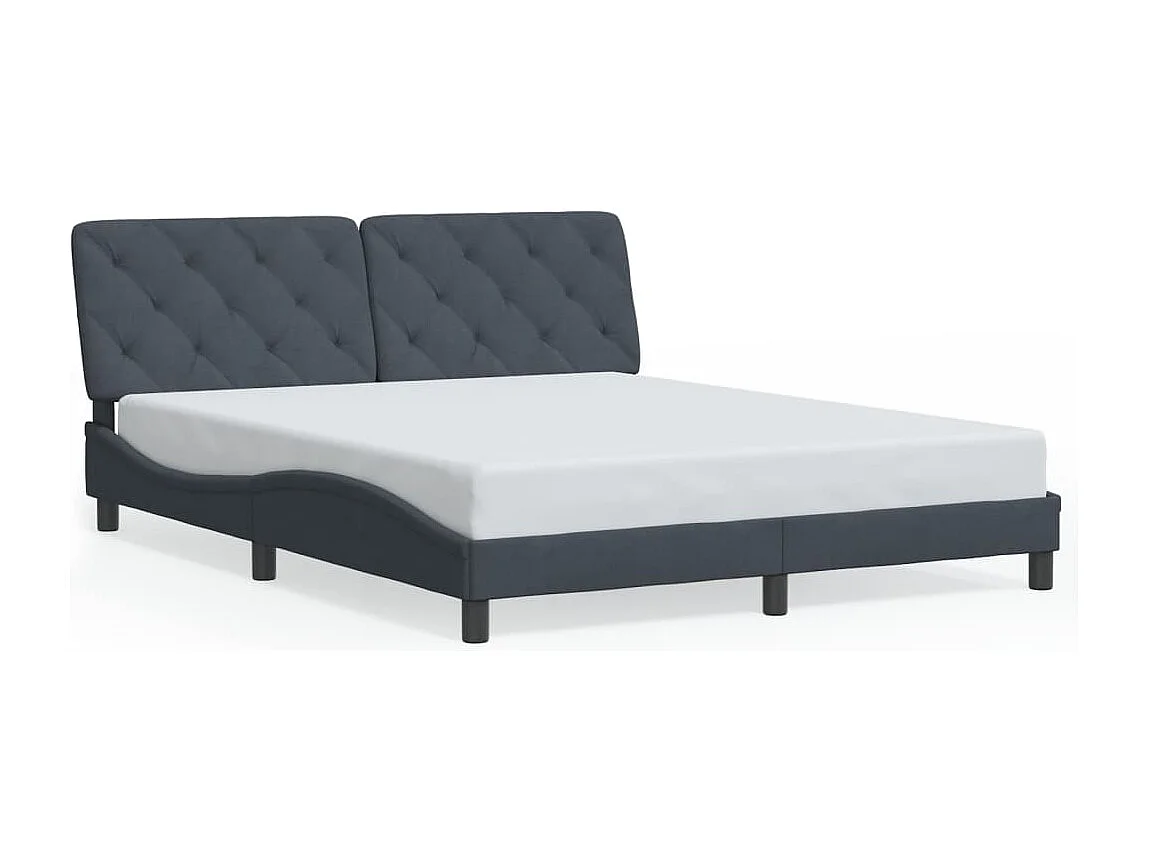 Cadre de lit sans matelas gris foncé 160x200 cm velours