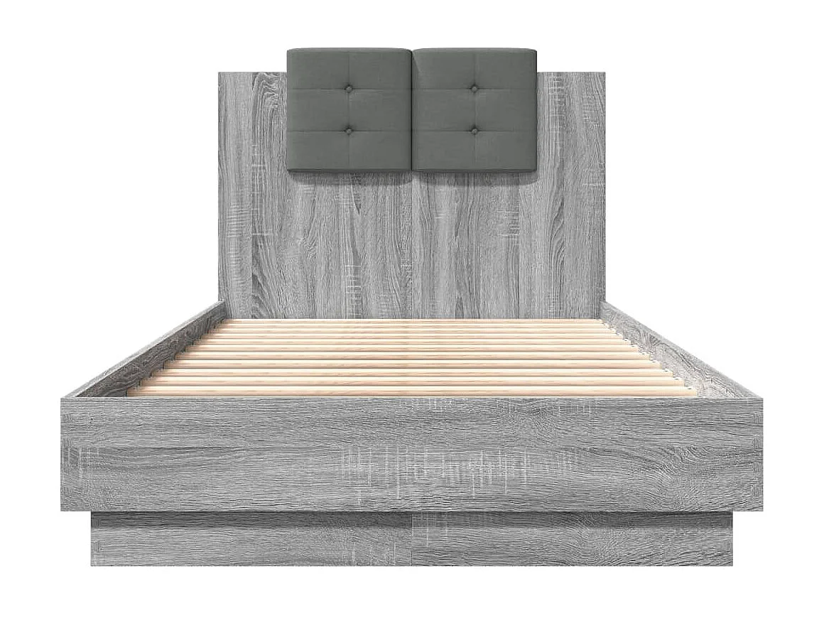 Cadre de lit sans matelas sonoma gris 75x190 cm