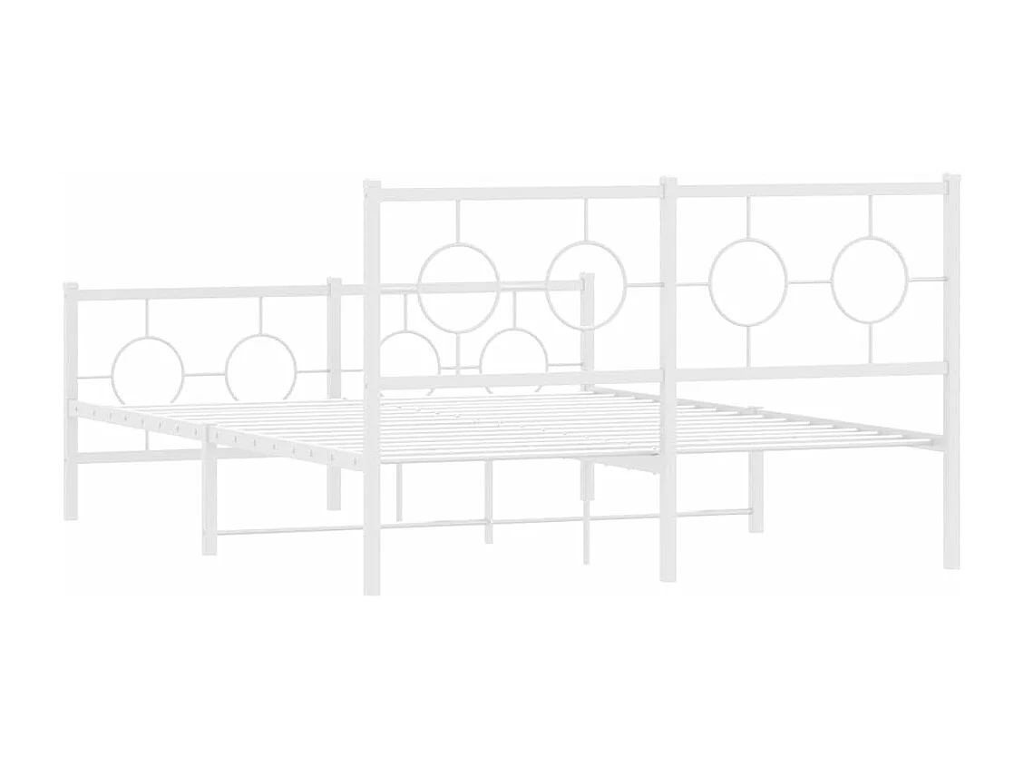 Estructura cama sin colchón con estribo metal blanco 140x200 cm