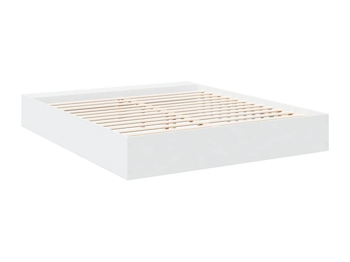 Bedframe massief hout wit 200x200 cm