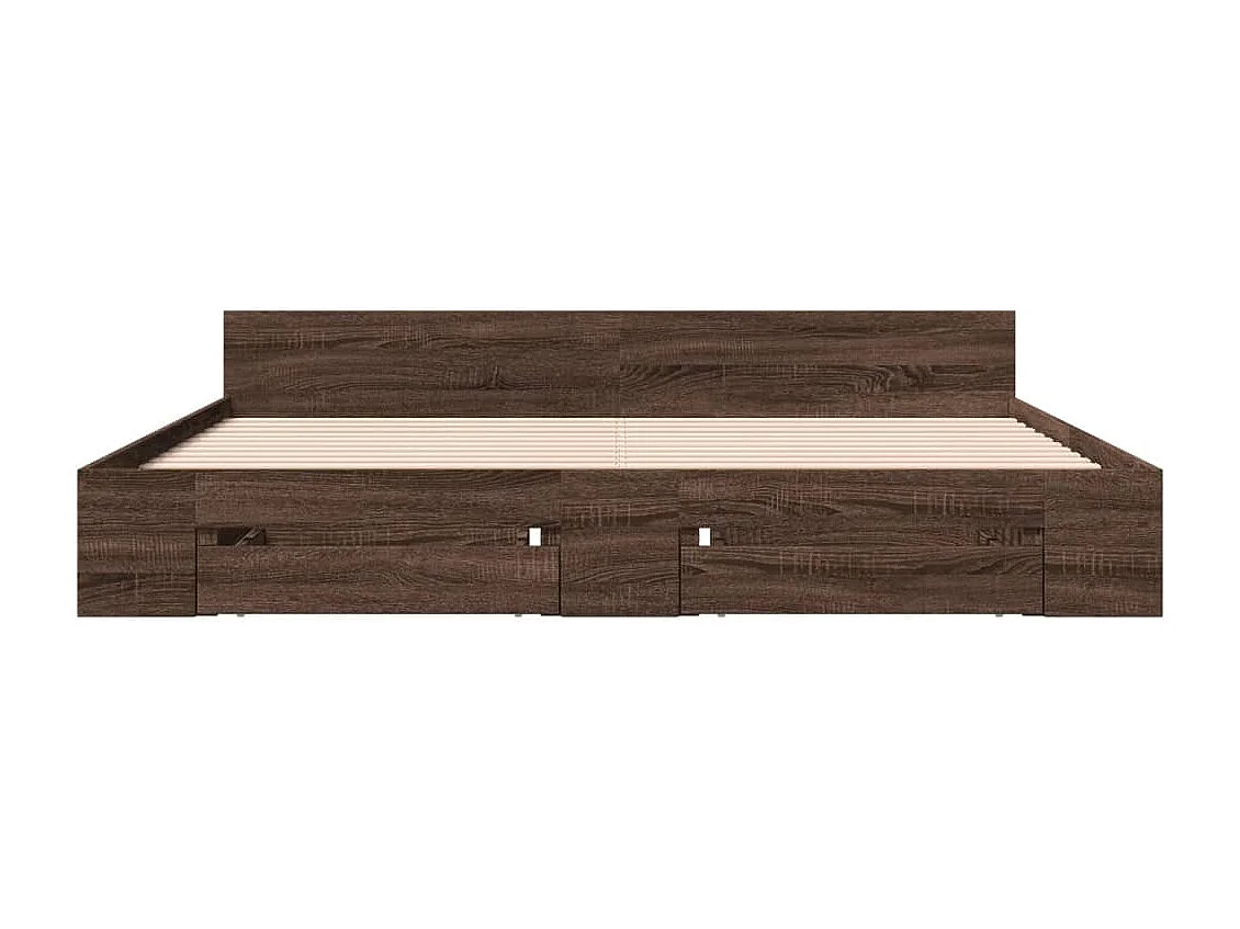 Bettgestell mit Schubladen Braun Eichen-Optik 200x200 cm