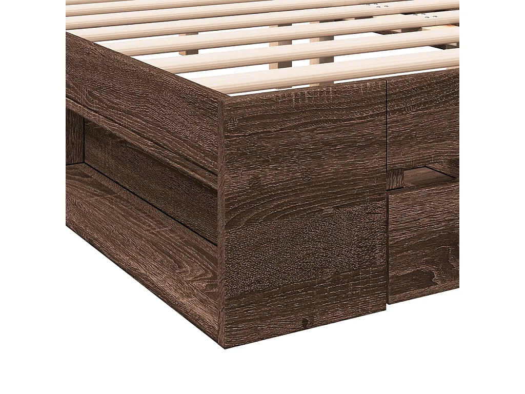 Bettgestell mit Schubladen Braun Eichen-Optik 200x200 cm
