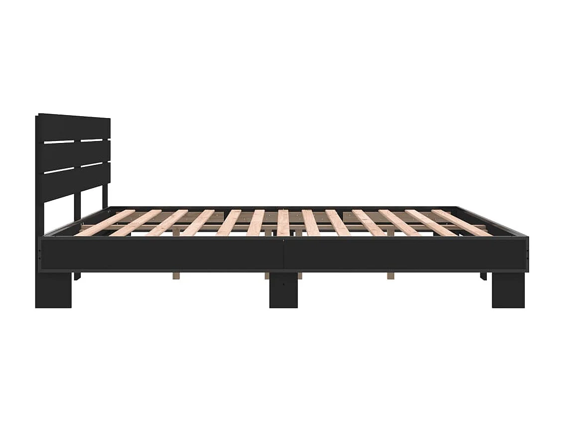 Bettgestell Schwarz 180x200 cm Holzwerkstoff und Metall