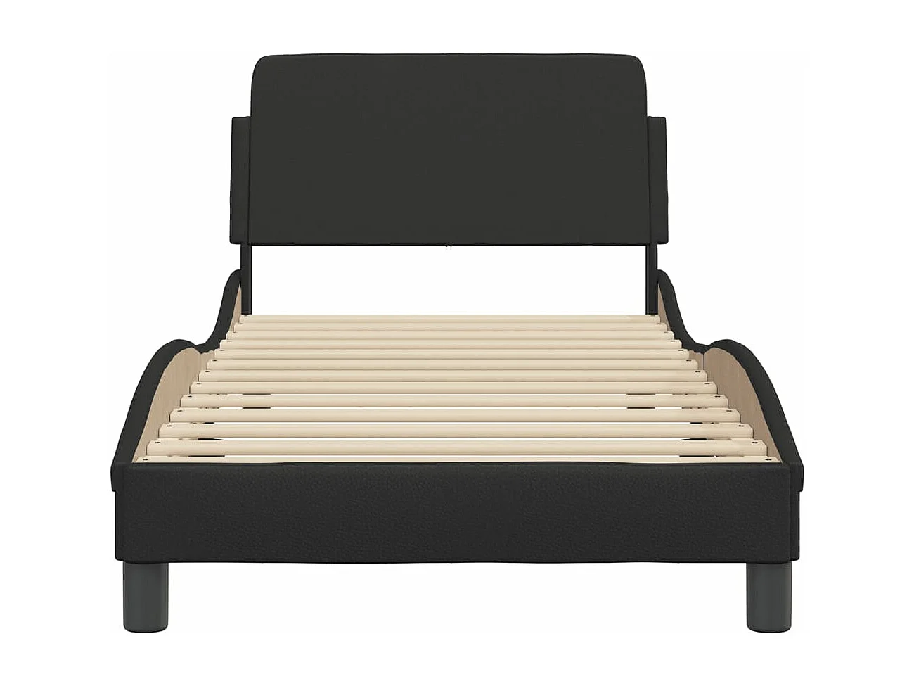 Cadre de lit sans matelas noir 90x200 cm similicuir
