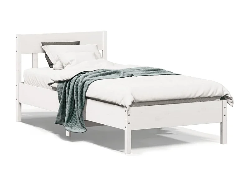 Bedframe zonder matras massief grenenhout wit 140x200 cm
