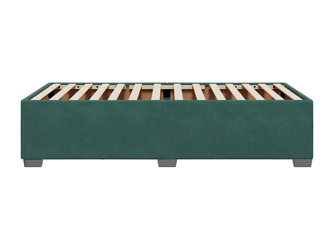 Cadre de lit sans matelas vert foncé 90x190 cm velours