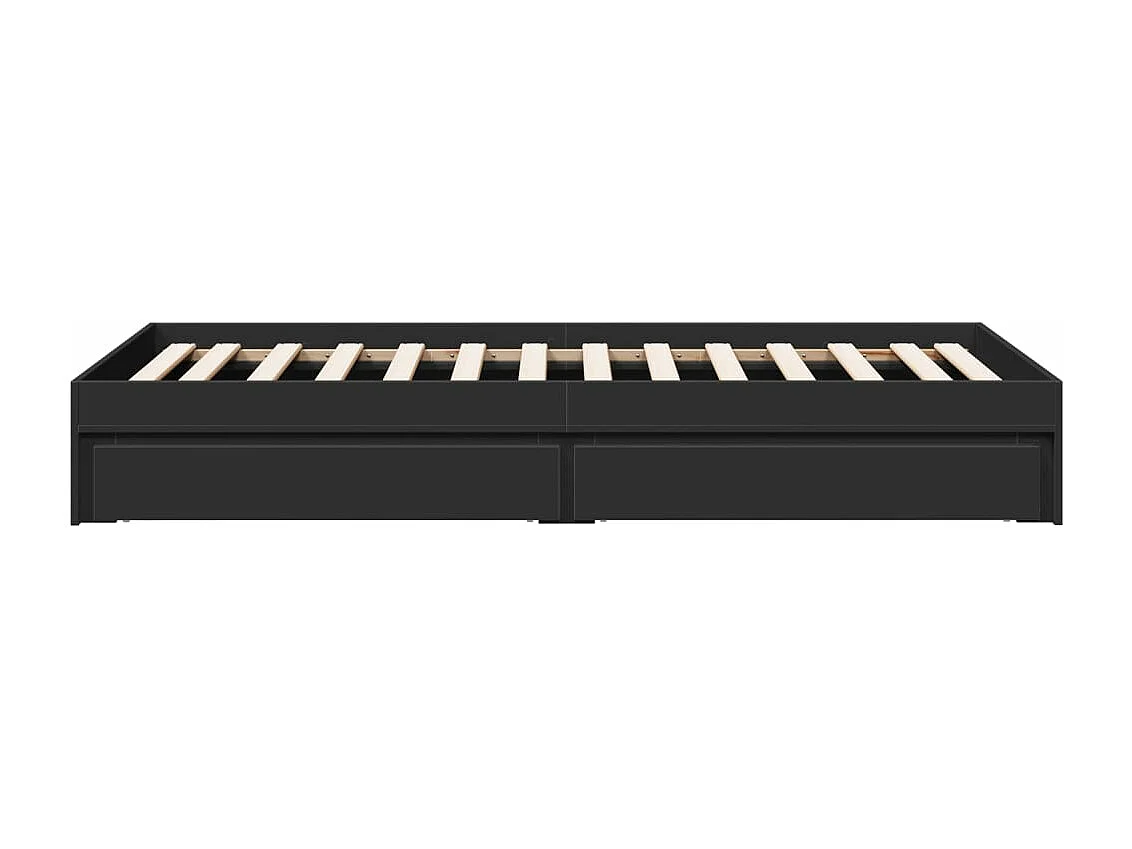 Bettgestell mit Schubladen Schwarz 90x190 cm Holzwerkstoff