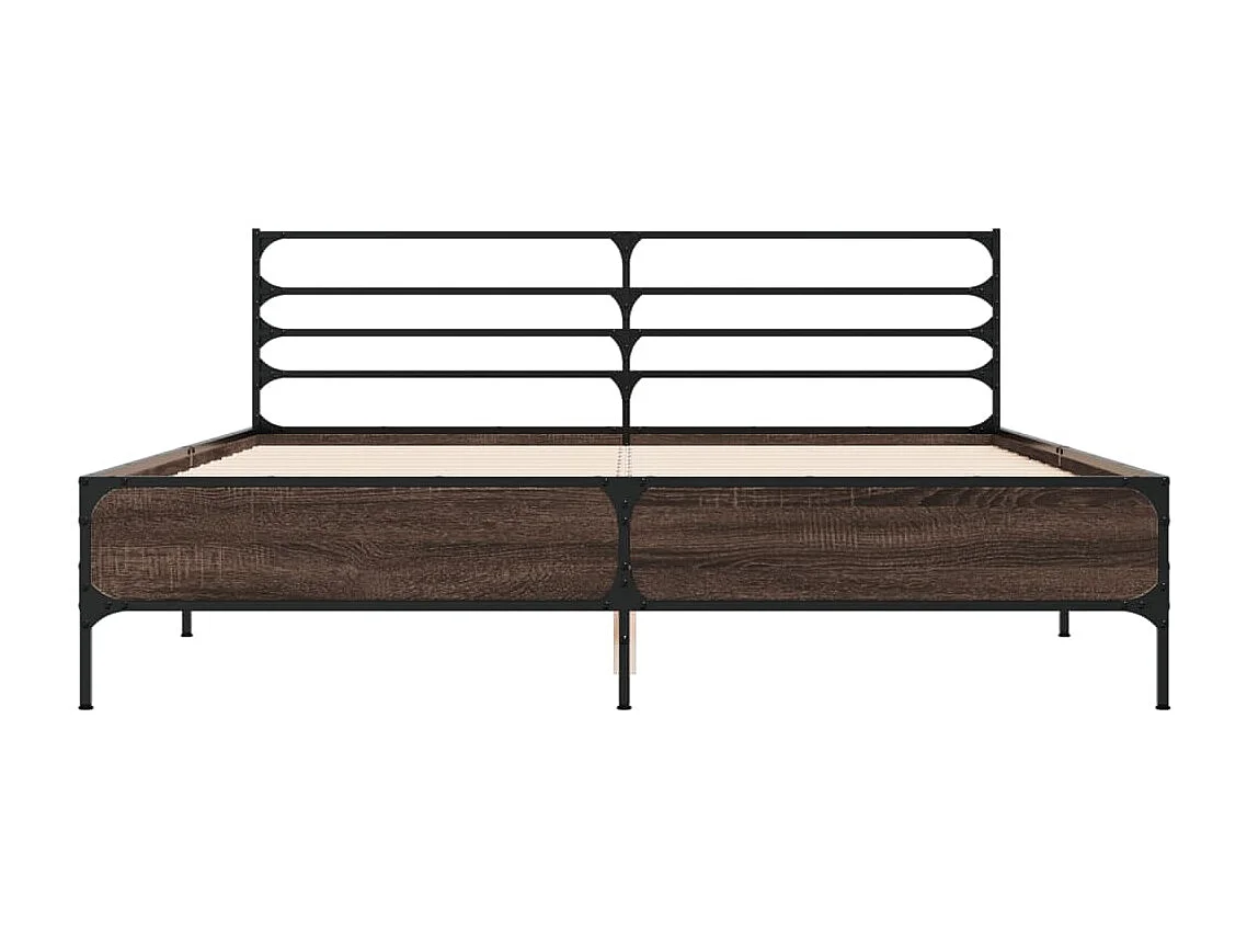 Cadre de lit sans matelas chêne fumé 150x200 cm
