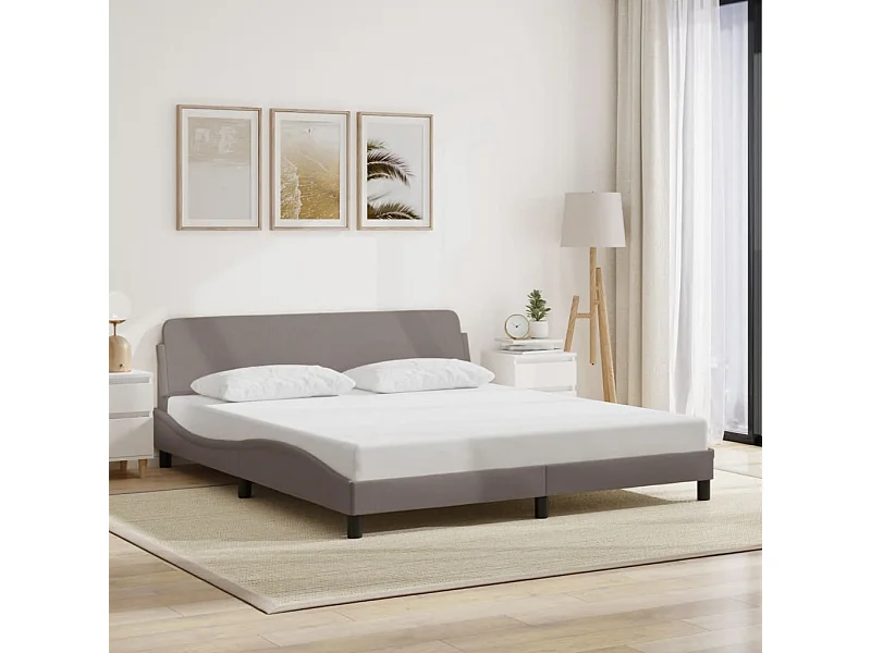 Bedframe zonder matras stof taupe 180x200 cm