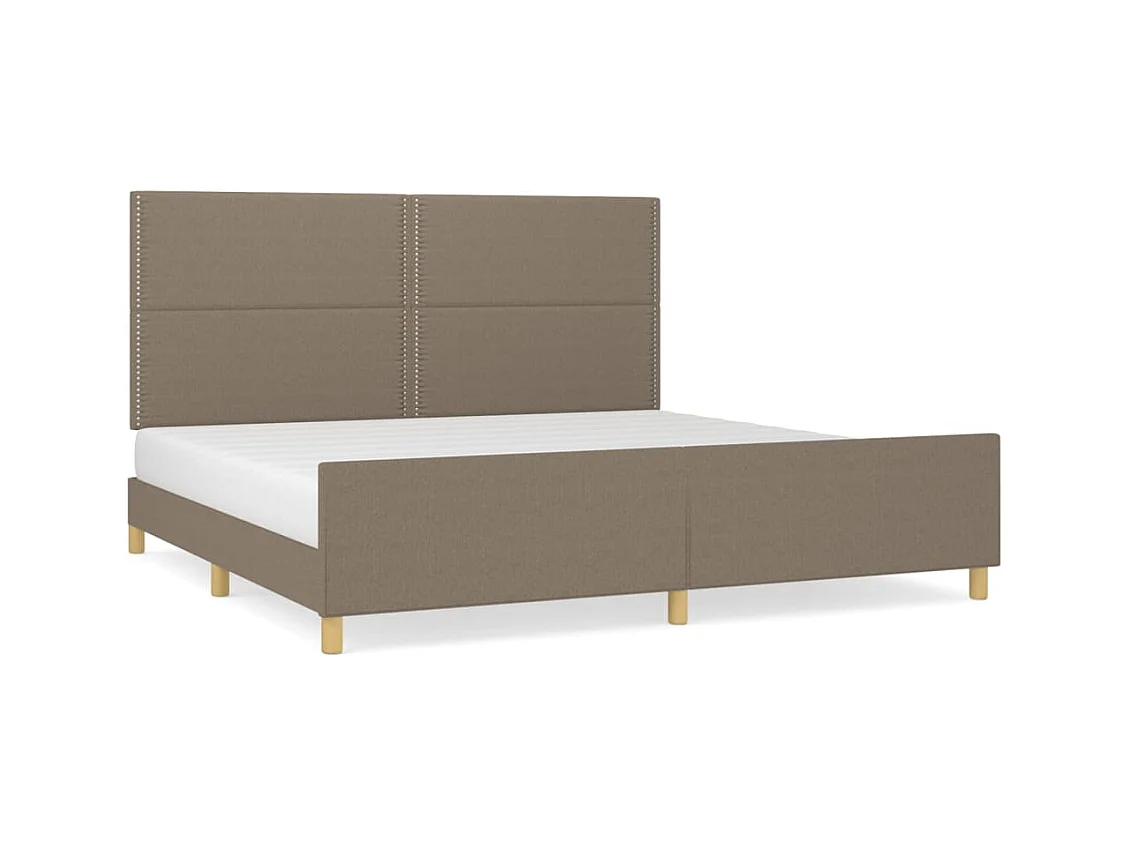 Bettgestell ohne Matratze Taupe 200x200 cm Stoff