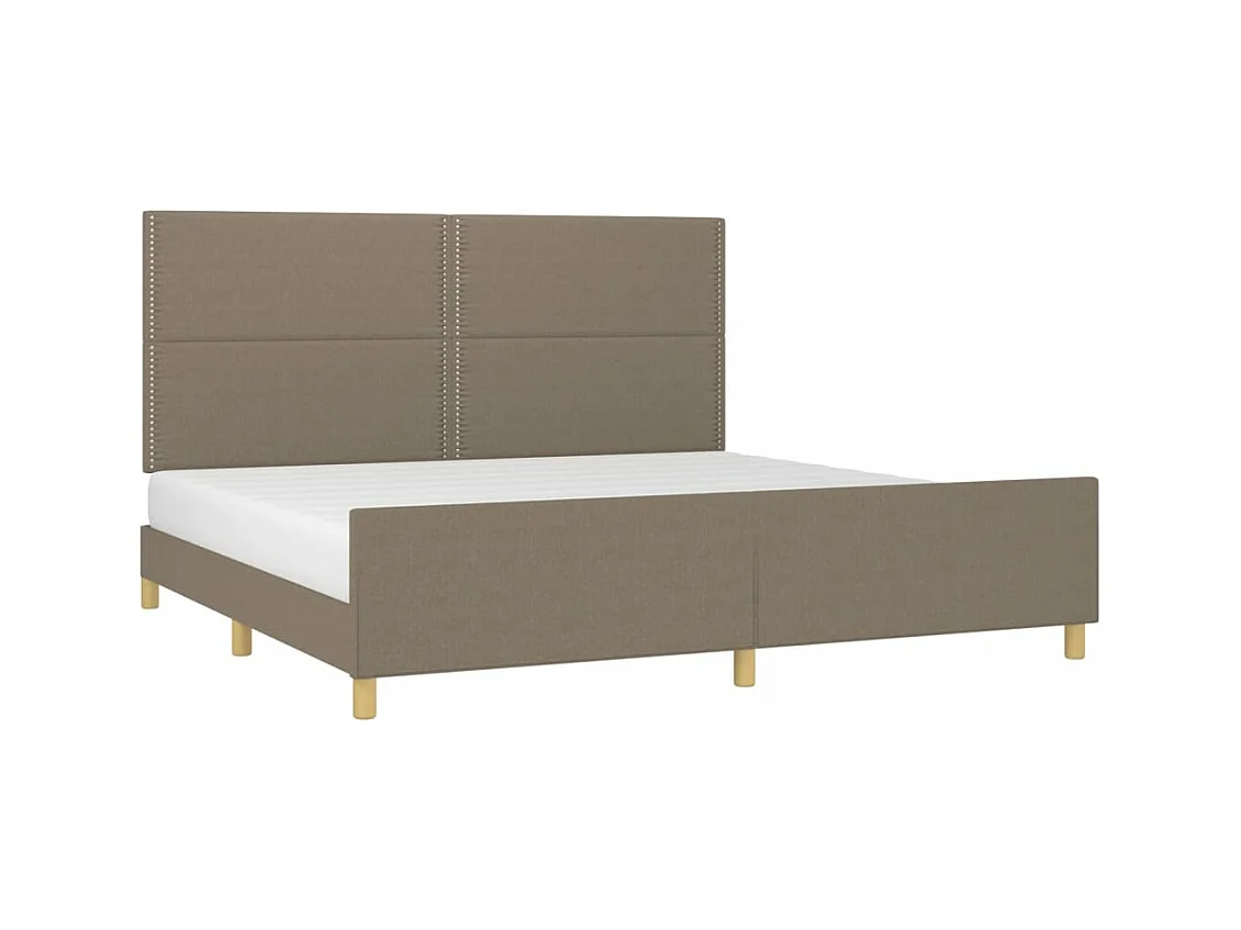 Bettgestell ohne Matratze Taupe 200x200 cm Stoff