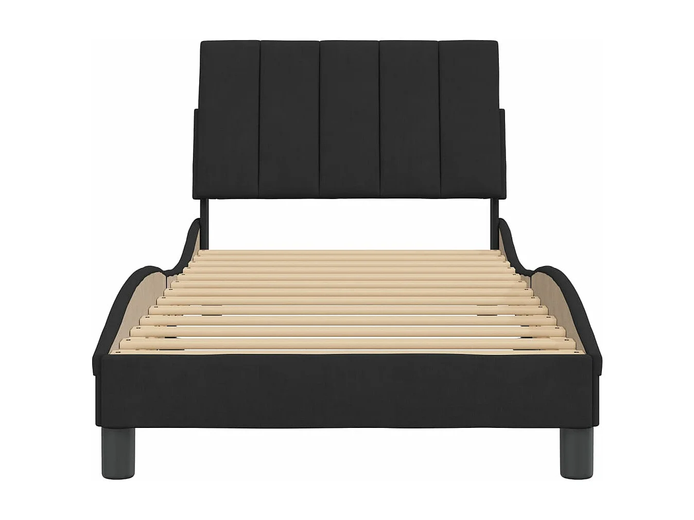 Estrutura de cama c/ cabeceira 90x190 cm veludo preto