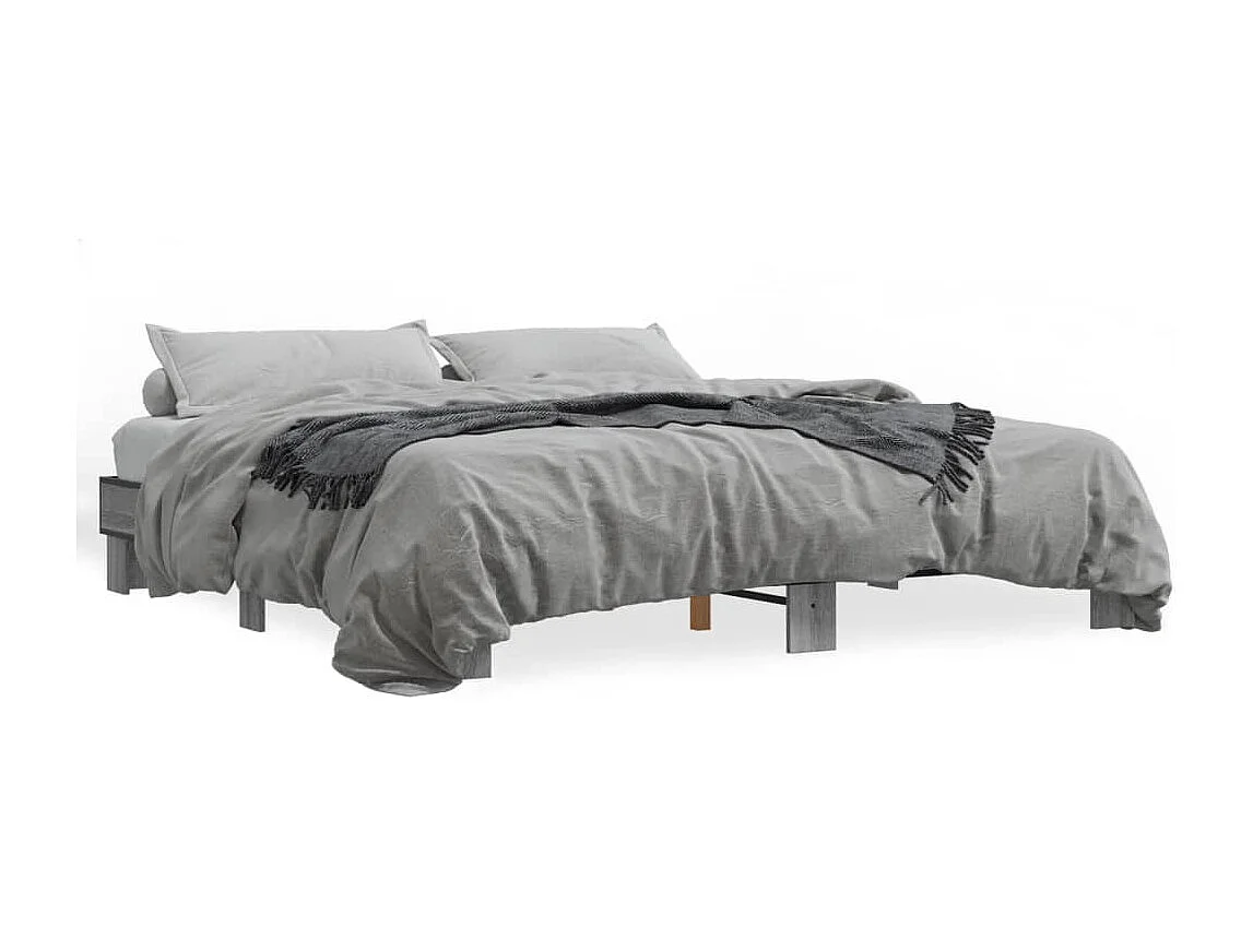 Cadre de lit sans matelas sonoma gris 200x200 cm