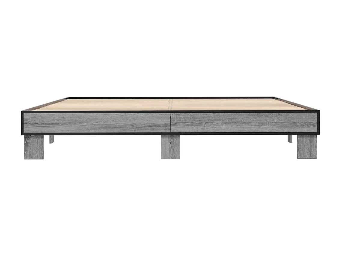 Cadre de lit sans matelas sonoma gris 200x200 cm