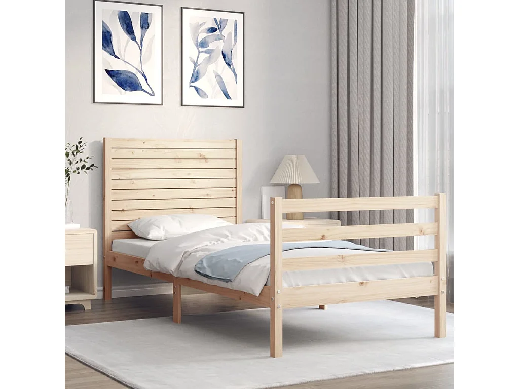 Cadre de lit sans matelas 100x200 cm bois massif