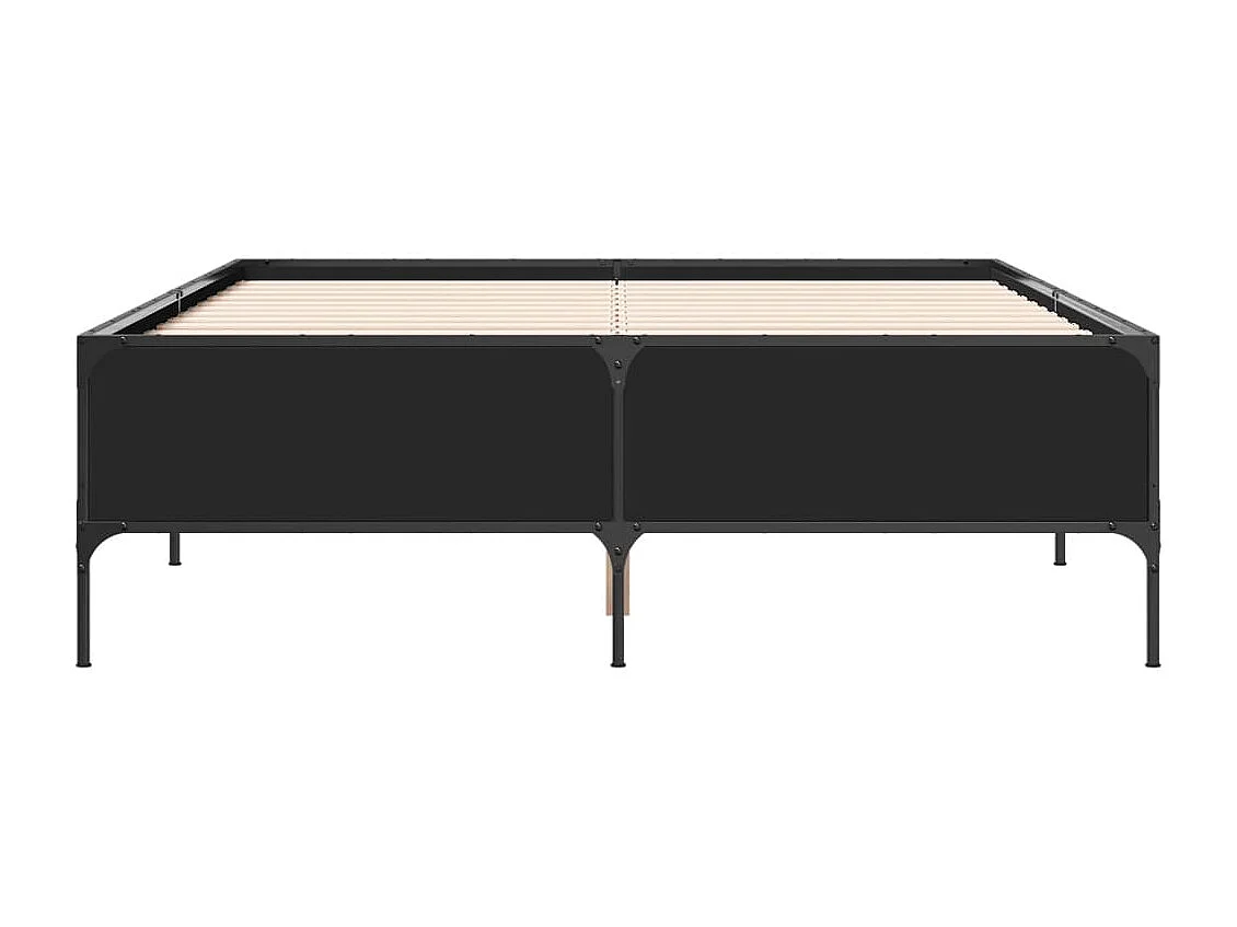 Cadre de lit sans matelas noir 140x200 cm