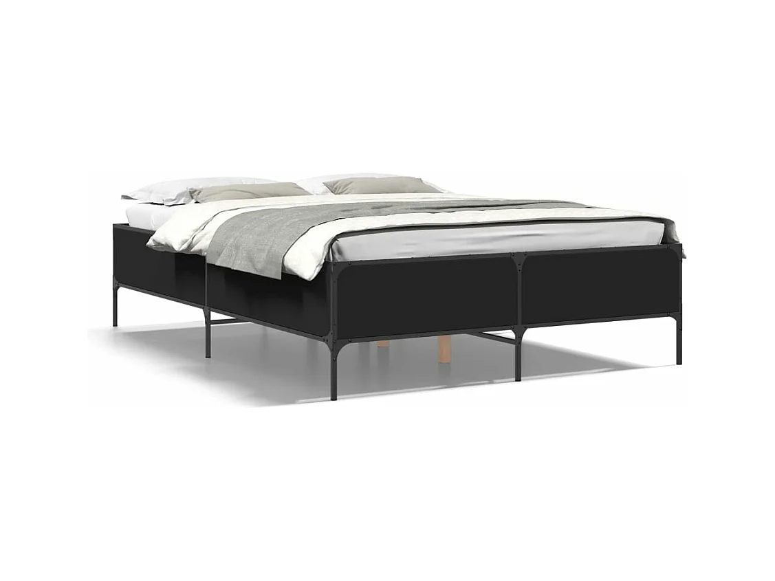 Cadre de lit sans matelas noir 140x200 cm