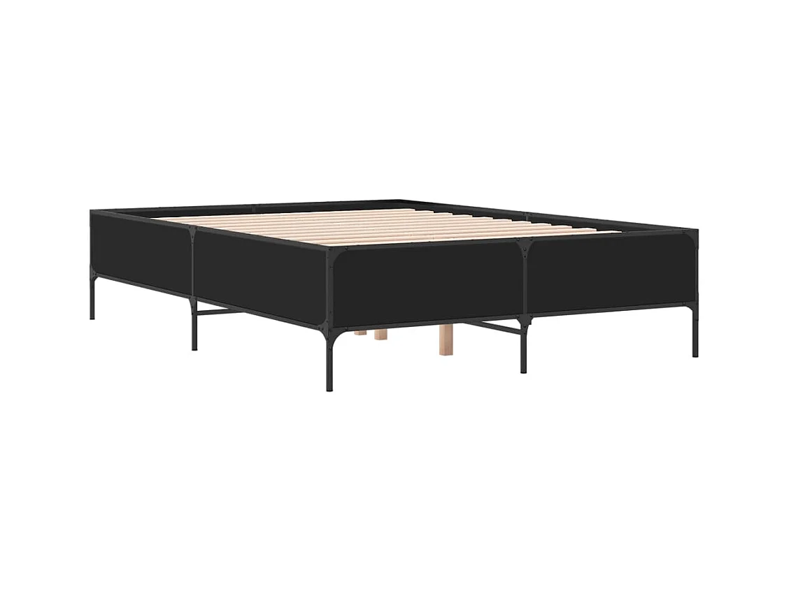 Cadre de lit sans matelas noir 140x200 cm