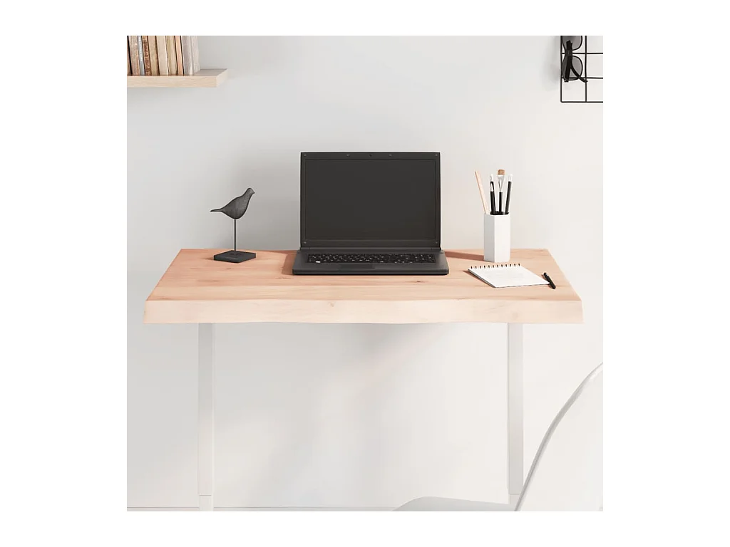 Dessus de table bois massif non traité bordure assortie