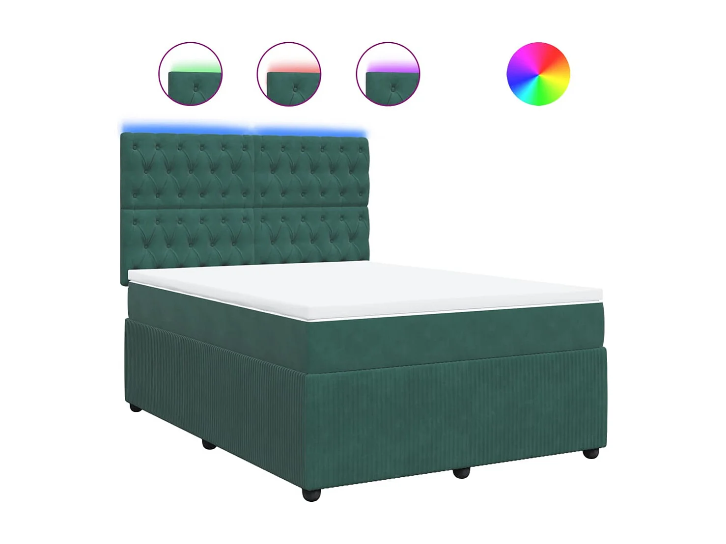 Boxspringbett mit Matratze Dunkelgrün 160x200 cm Samt