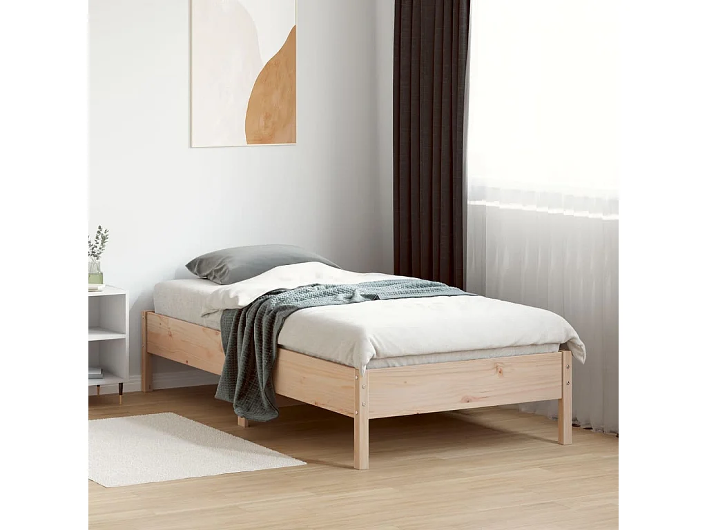 Cadre de lit sans matelas 75x190 cm bois de pin massif