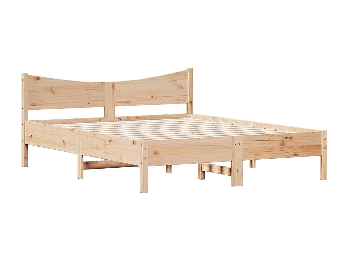 Cadre de lit sans matelas 160x200 cm bois massif de pin