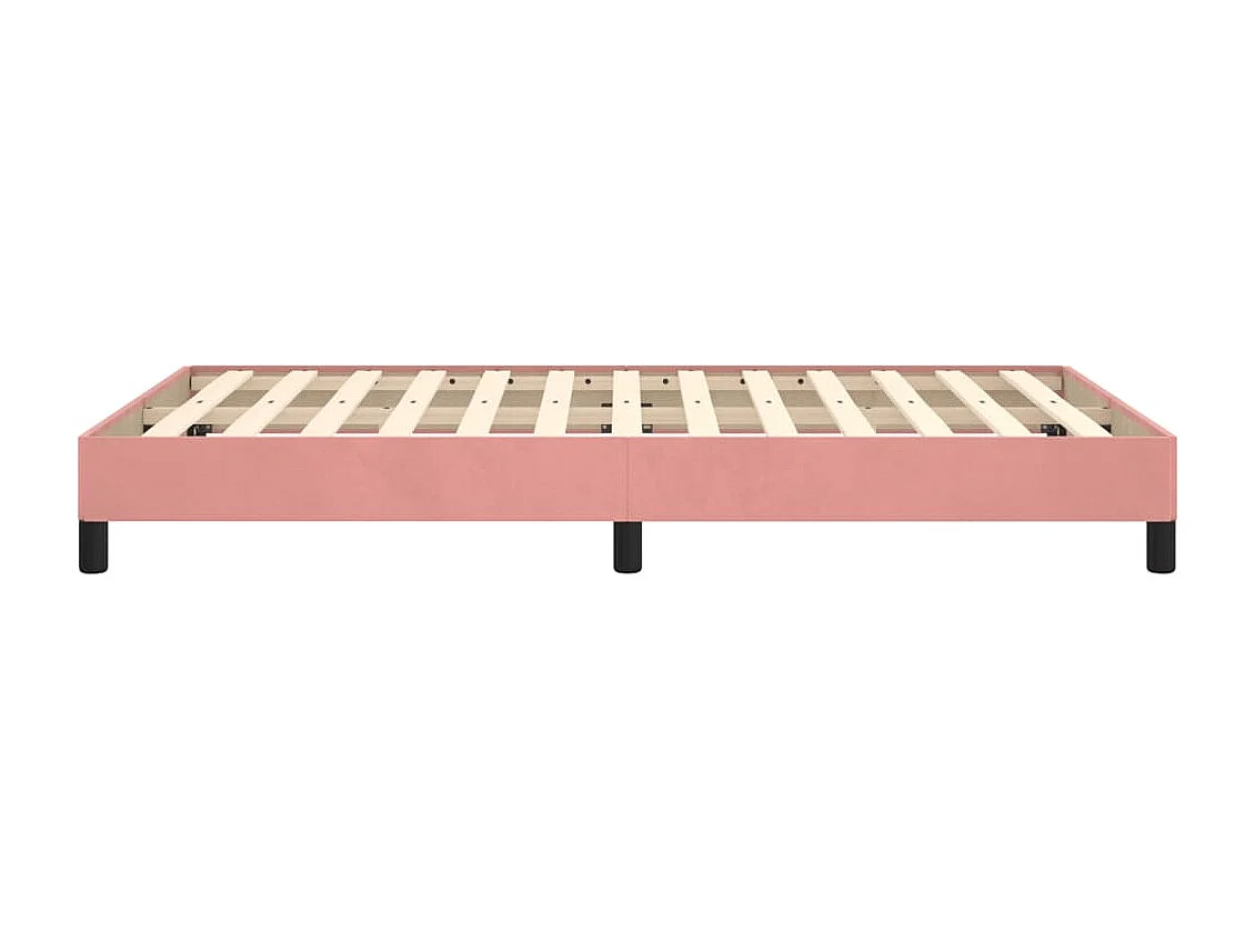 Estructura de cama sin colchón terciopelo rosa 120x190 cm