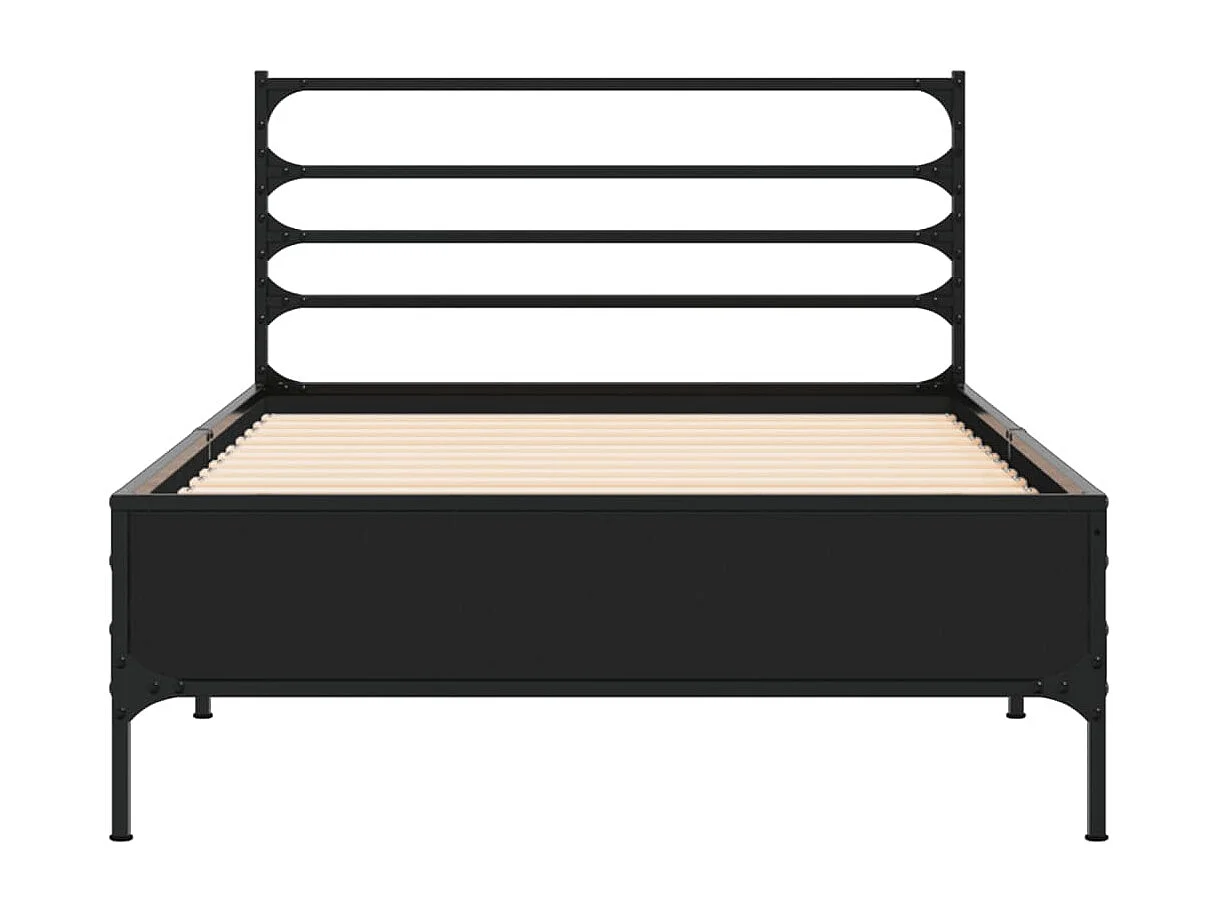 Cadre de lit sans matelas noir 90x190 cm
