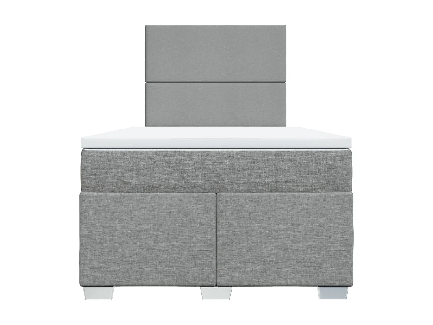 Cama box spring con colchón tela gris claro 120x190 cm
