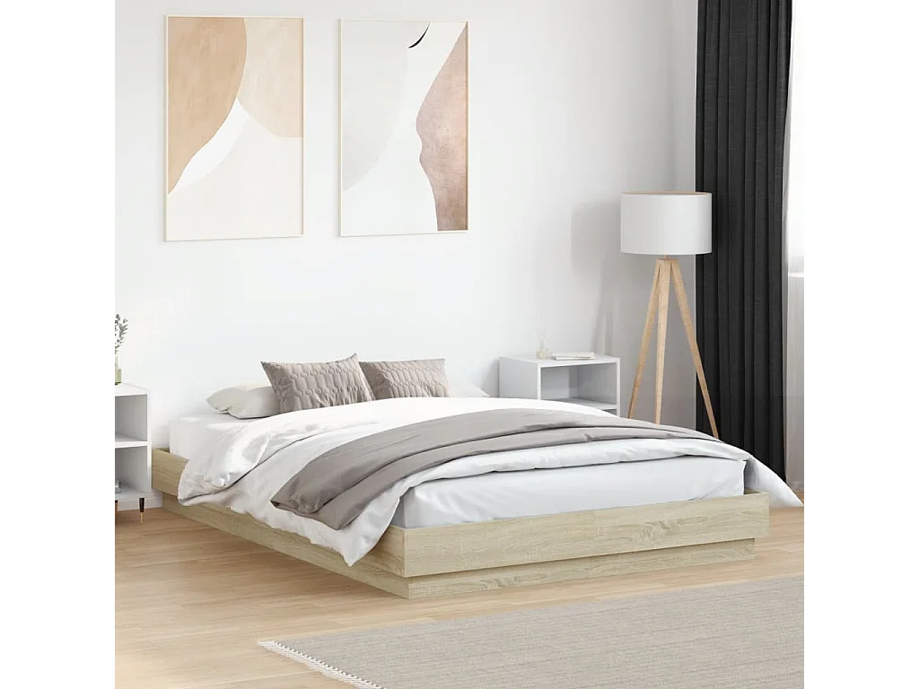 Cadre de lit sans matelas chêne sonoma 150x200 cm