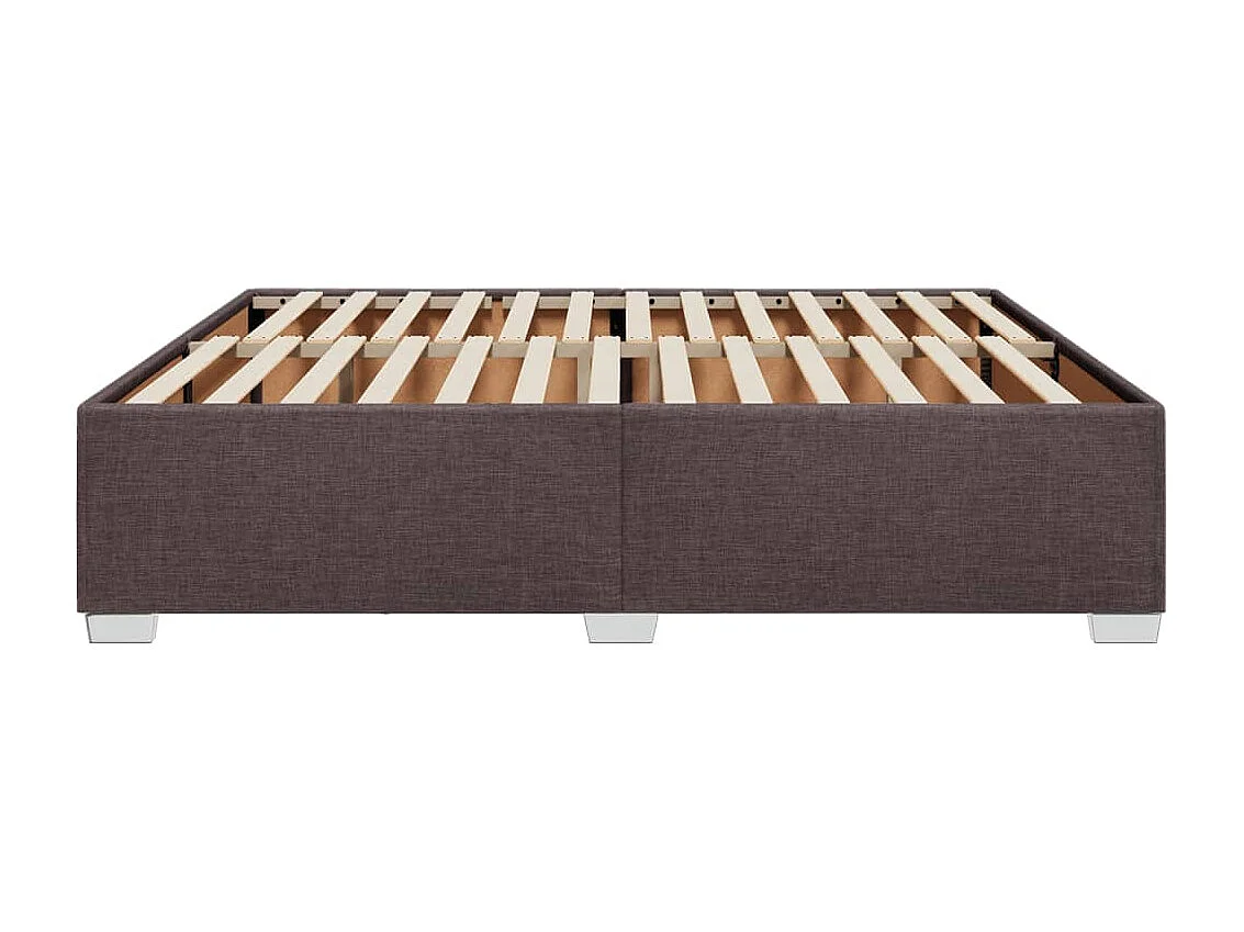 Cadre de lit sans matelas marron foncé 200x200 cm tissu
