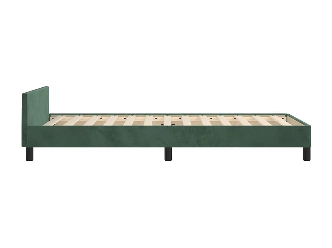 Cadre de lit sans matelas vert foncé 80x200 cm velours