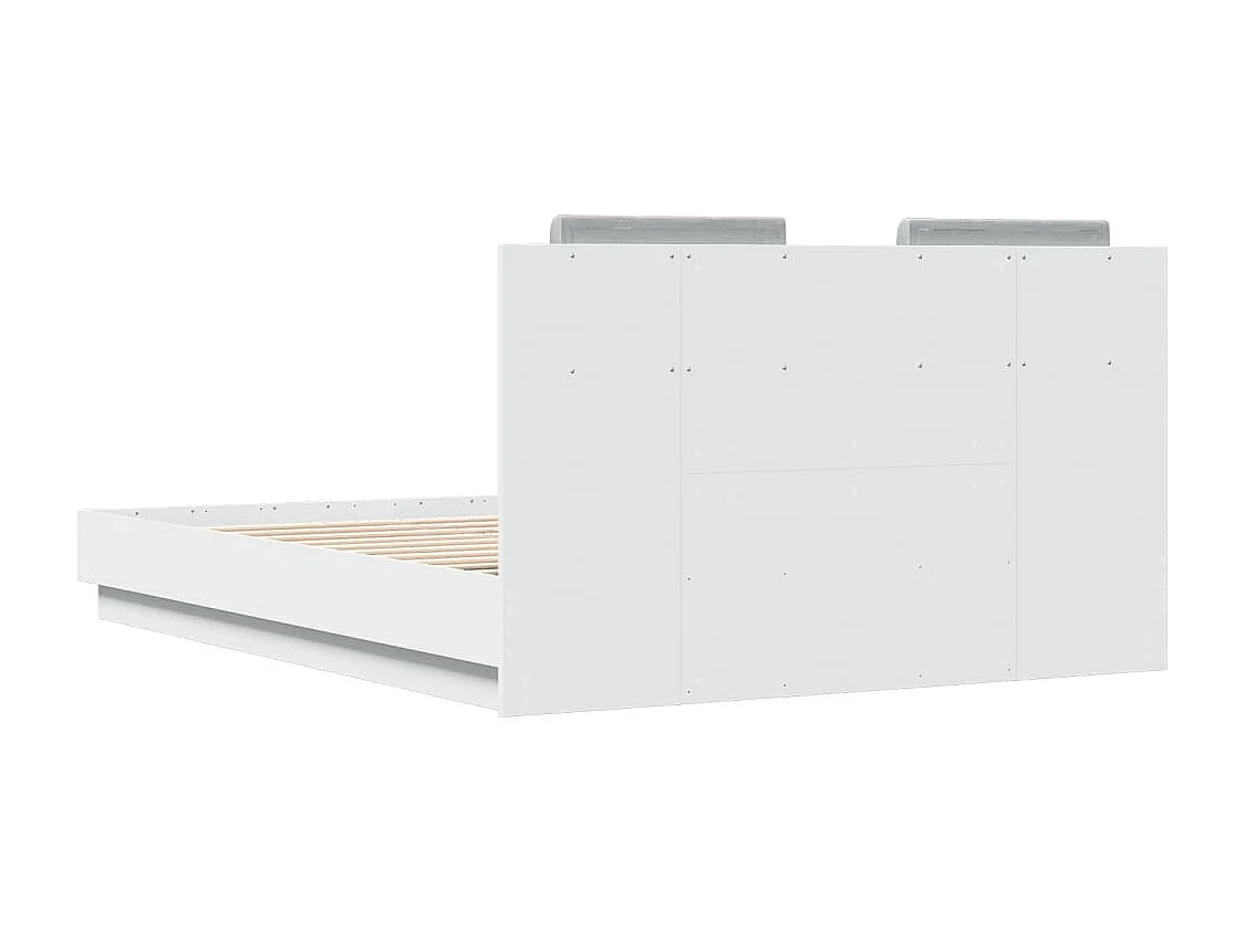 Giroletto con Testiera Bianco 135x190 cm in Legno Multistrato