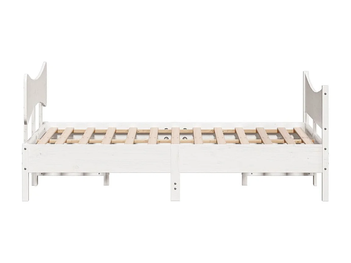 Cadre de lit sans matelas blanc 140x200 cm bois de pin massif