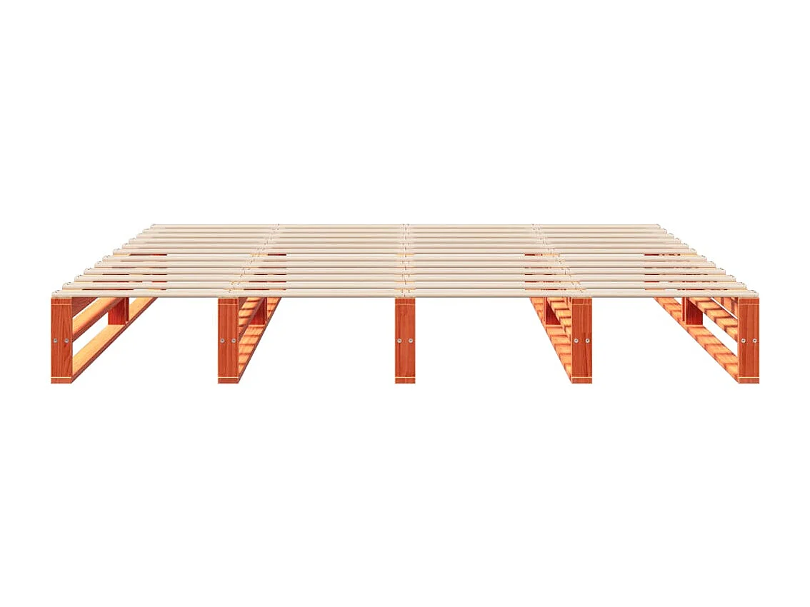 Cadre de lit sans matelas cire marron 180x200cm bois pin massif