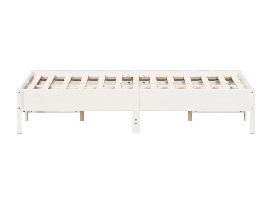 Cadre de lit sans matelas blanc 135x190 cm bois de pin massif