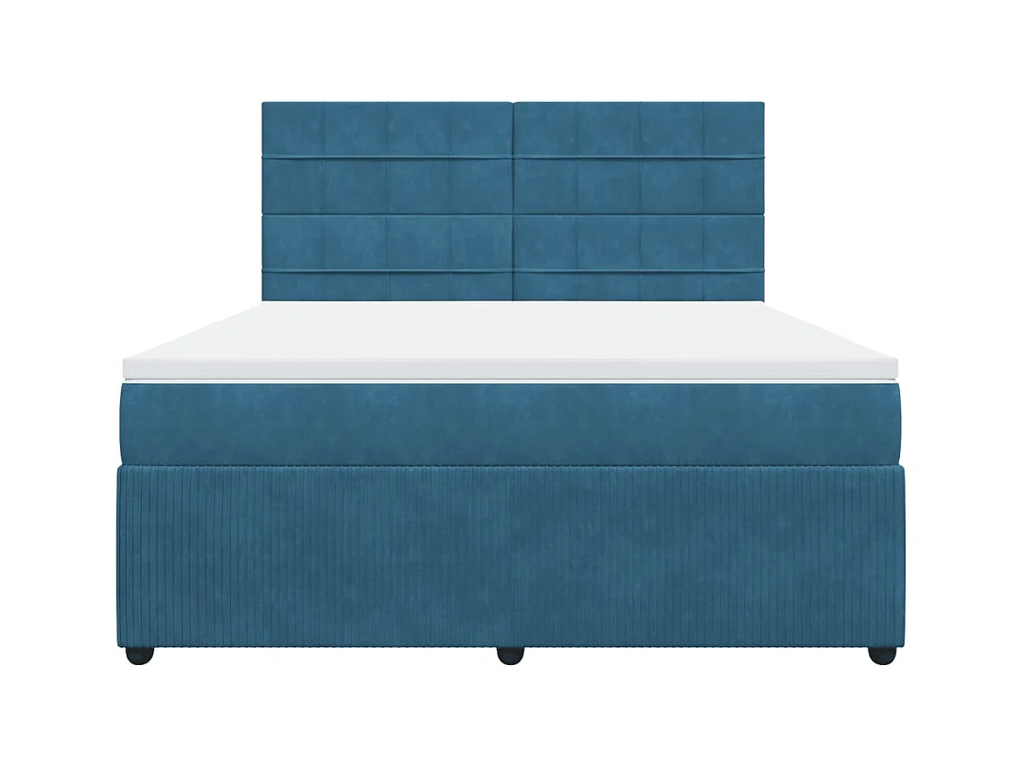 Sommier à lattes de lit et matelas Bleu foncé 180x200cm Velours