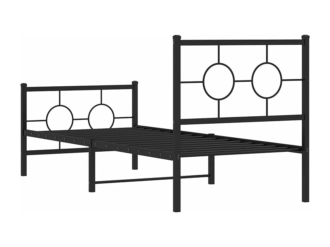 Bettgestell mit Kopf- und Fußteil Metall Schwarz 80x200 cm