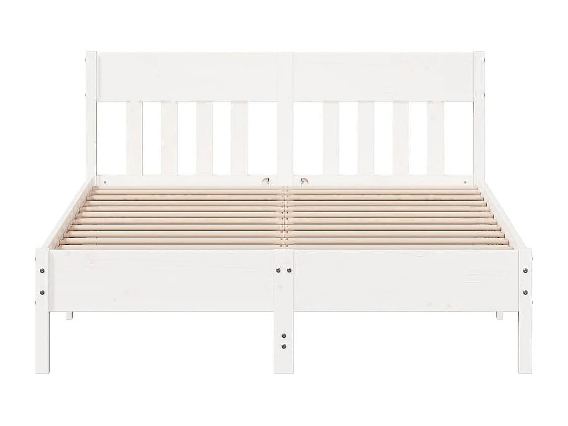 Cama sem colchão 150x200 cm madeira de pinho maciça branco
