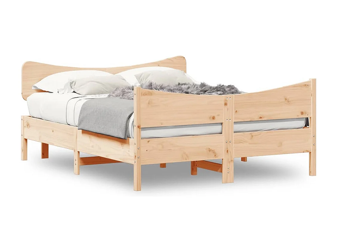 Cadre de lit sans matelas 135x190 cm bois de pin massif