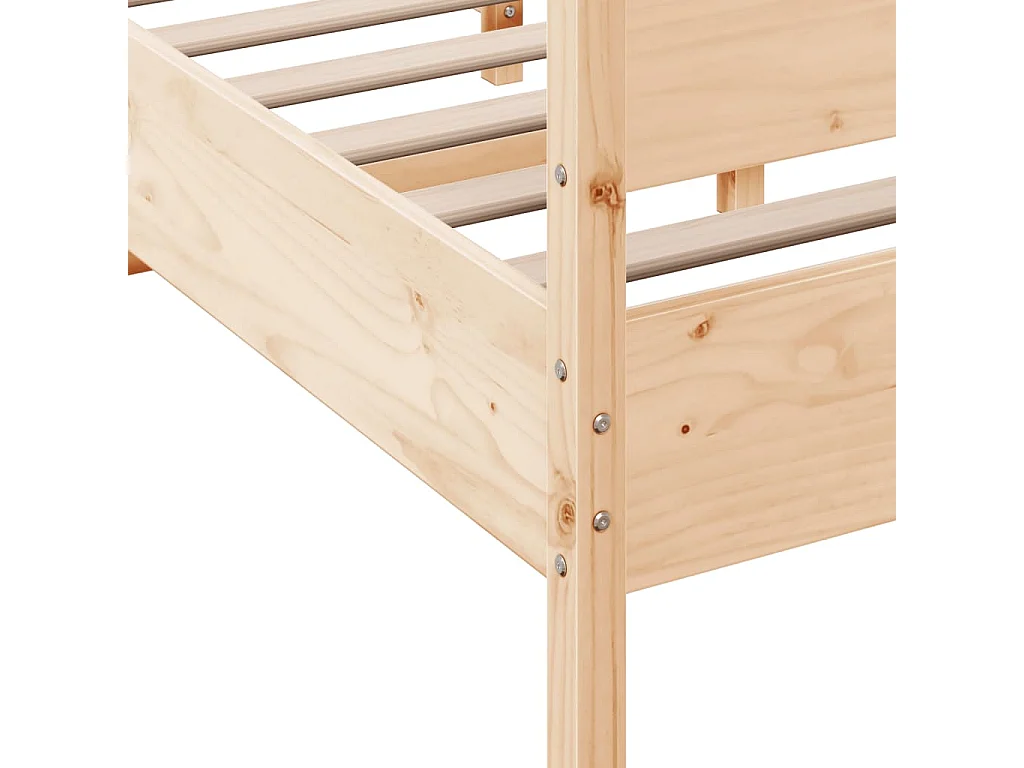 Cadre de lit sans matelas 135x190 cm bois de pin massif