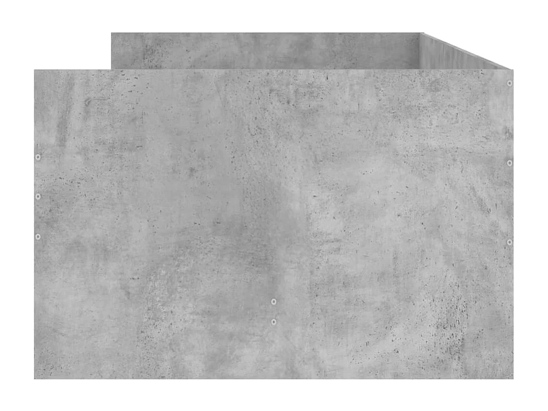 Cadre de lit avec tiroirs sans matelas gris béton 90x190 cm