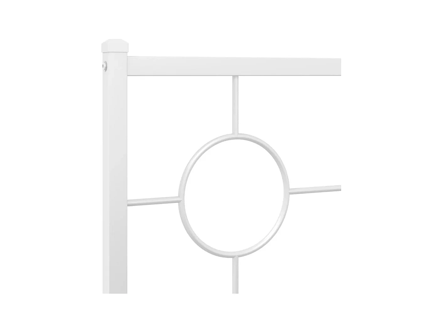Cadre de lit métal sans matelas et pied de lit blanc 150x200 cm