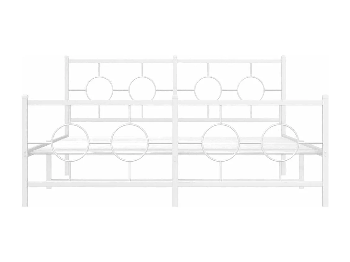 Bedframe met hoofd- en voeteneinde metaal wit 150x200 cm