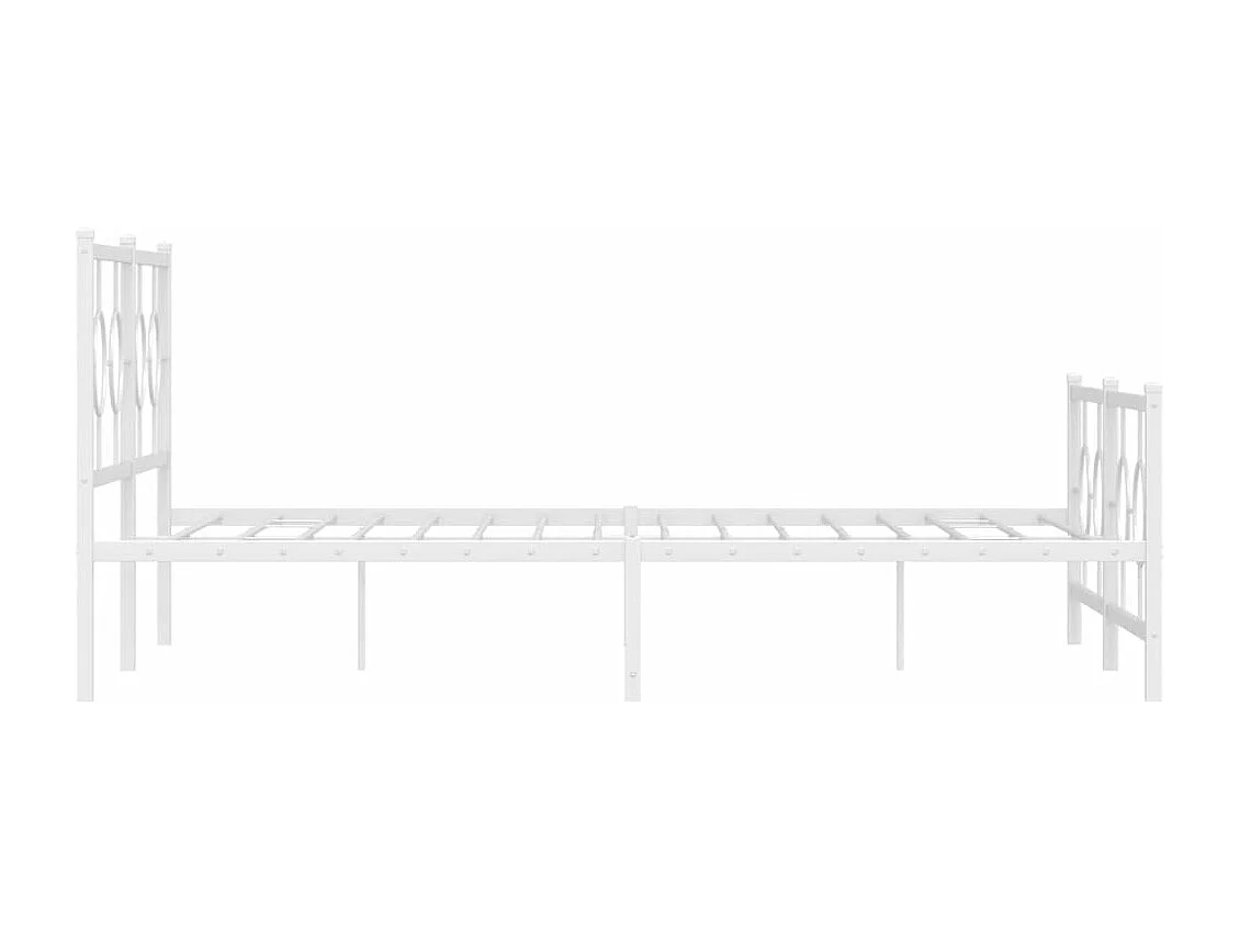 Bedframe met hoofd- en voeteneinde metaal wit 150x200 cm