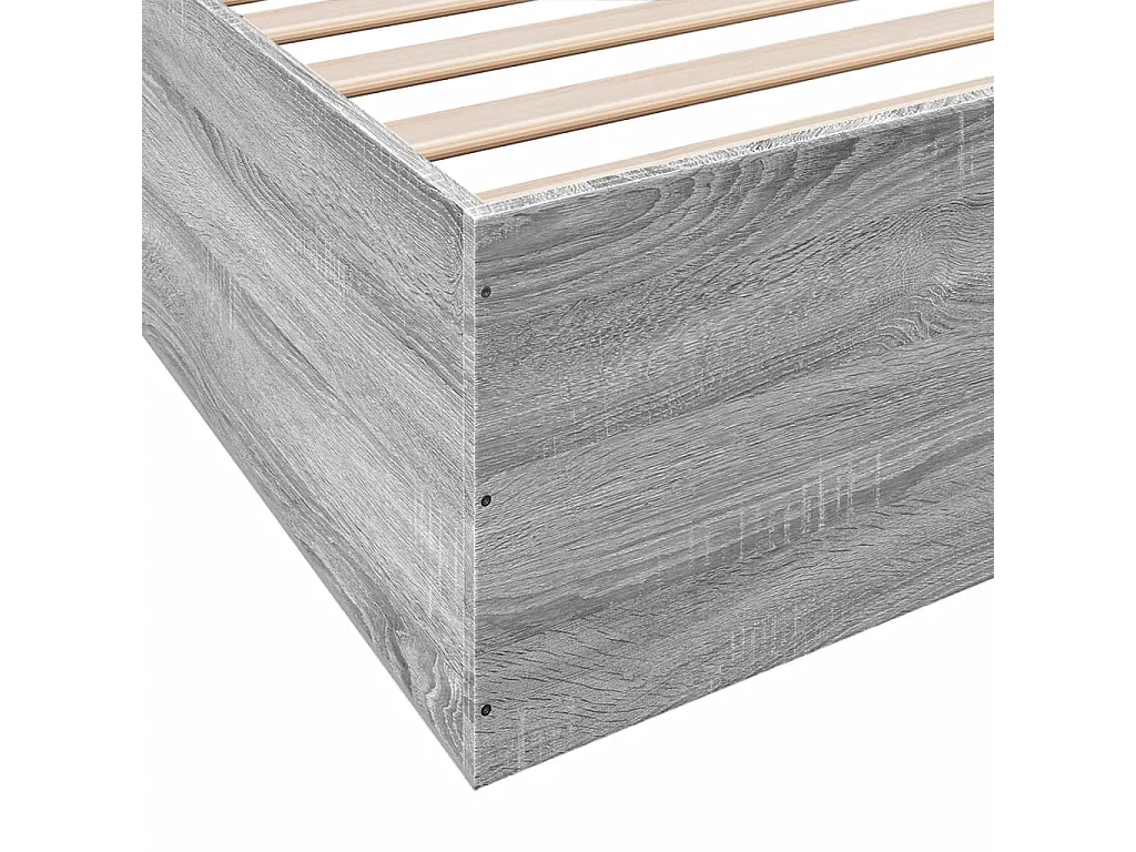 Estructura de cama madera de ingeniería gris Sonoma 180x200 cm