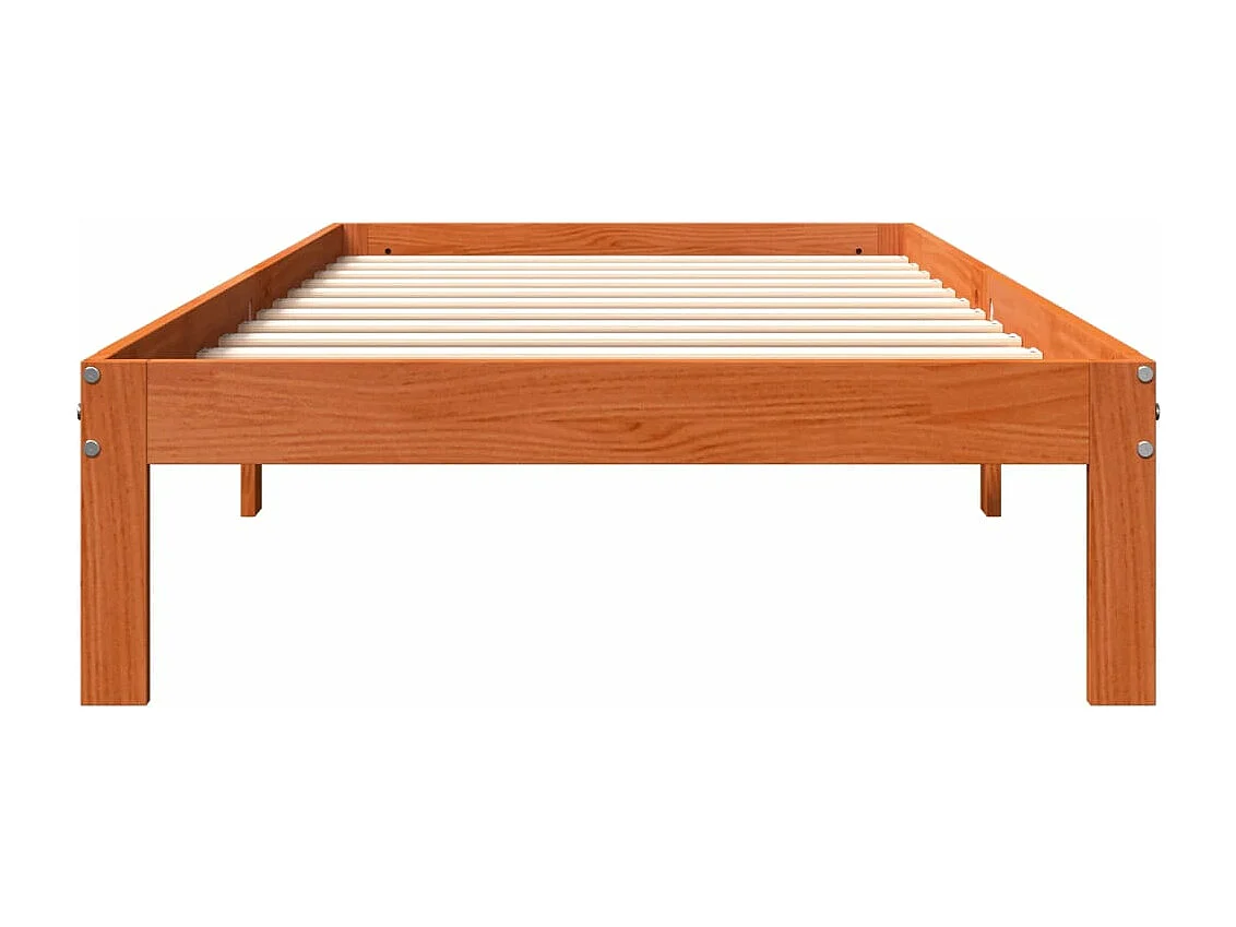 Letto senza Materasso Marrone Cera 90x190 cm in Legno di Pino